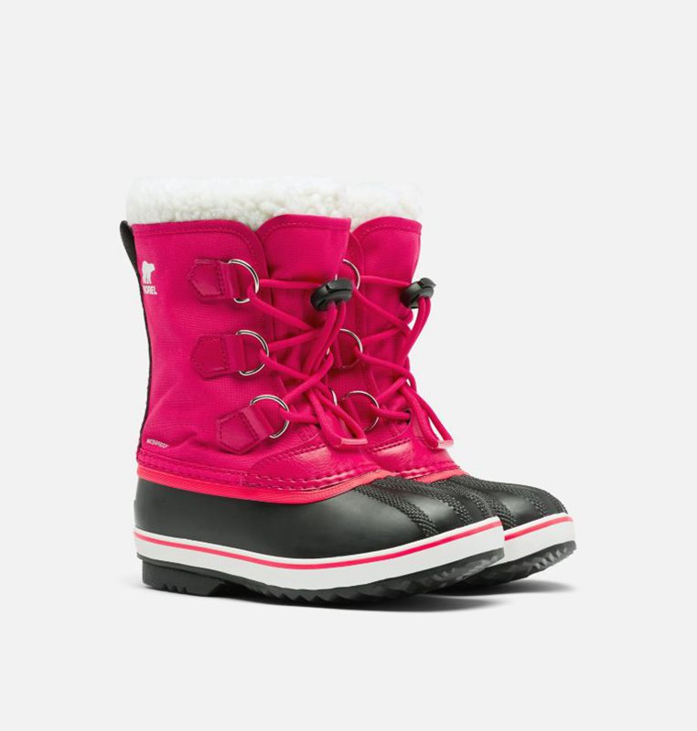 Kids Snow Boots Pink/Black - Sorel Youth Yoot Pac™ Nylon - 830254-ARN